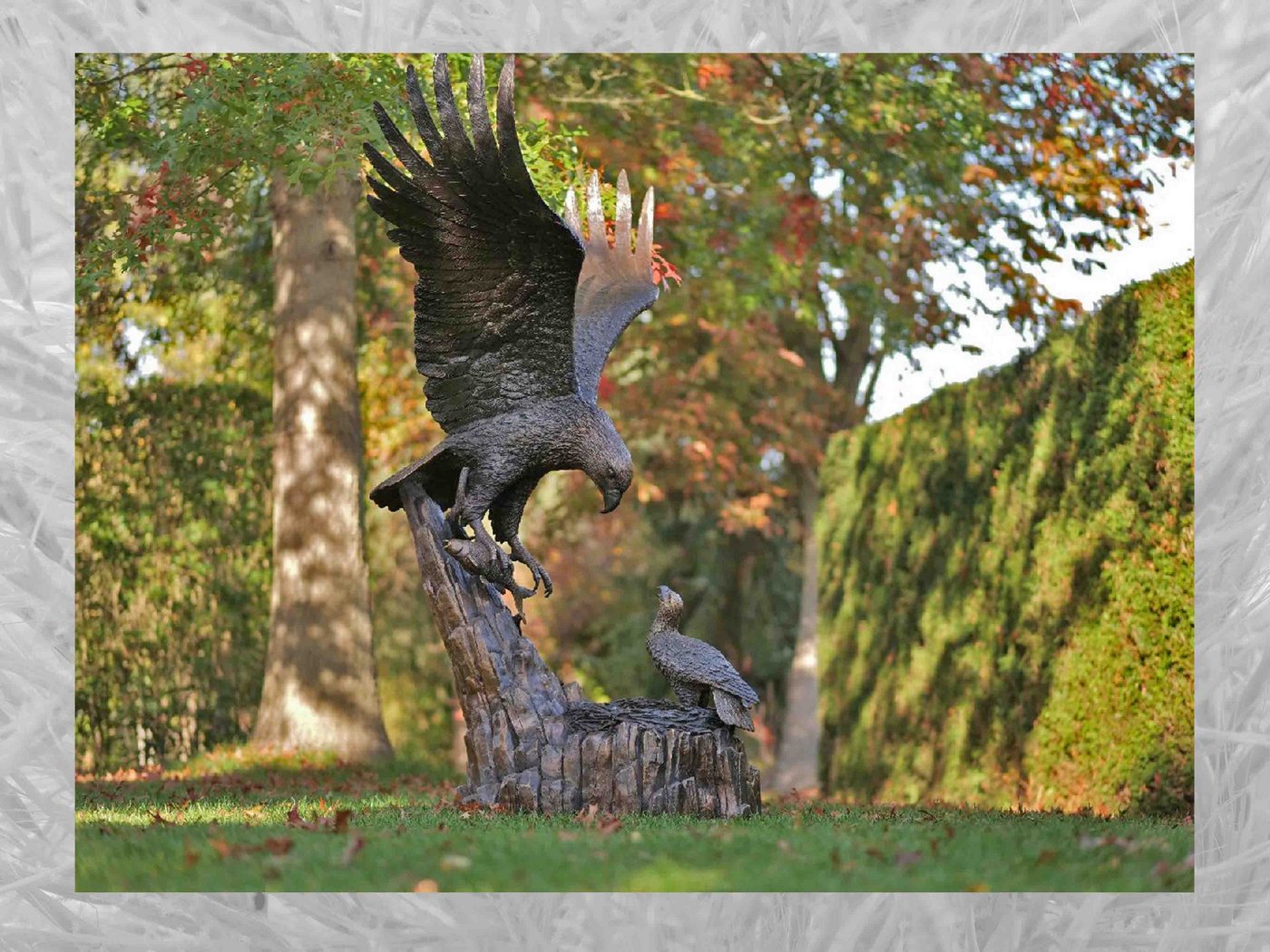 IDYL Gartenfigur IDYL Bronze-Skulptur Adler und Nest, Bronze von IDYL