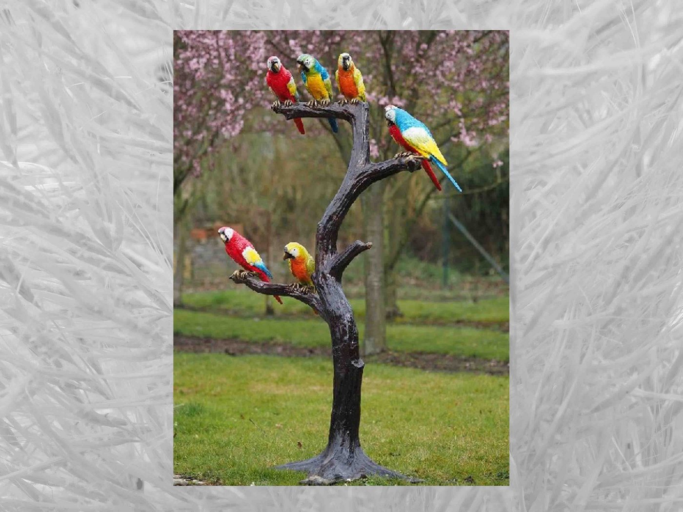 IDYL Gartenfigur IDYL Bronze-Skulptur Baum mit bunten Papageien, Bronze von IDYL