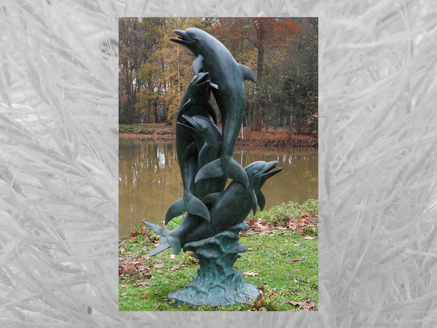 IDYL Gartenfigur IDYL Bronze-Skulptur Delfin Brunnen, Bronze von IDYL