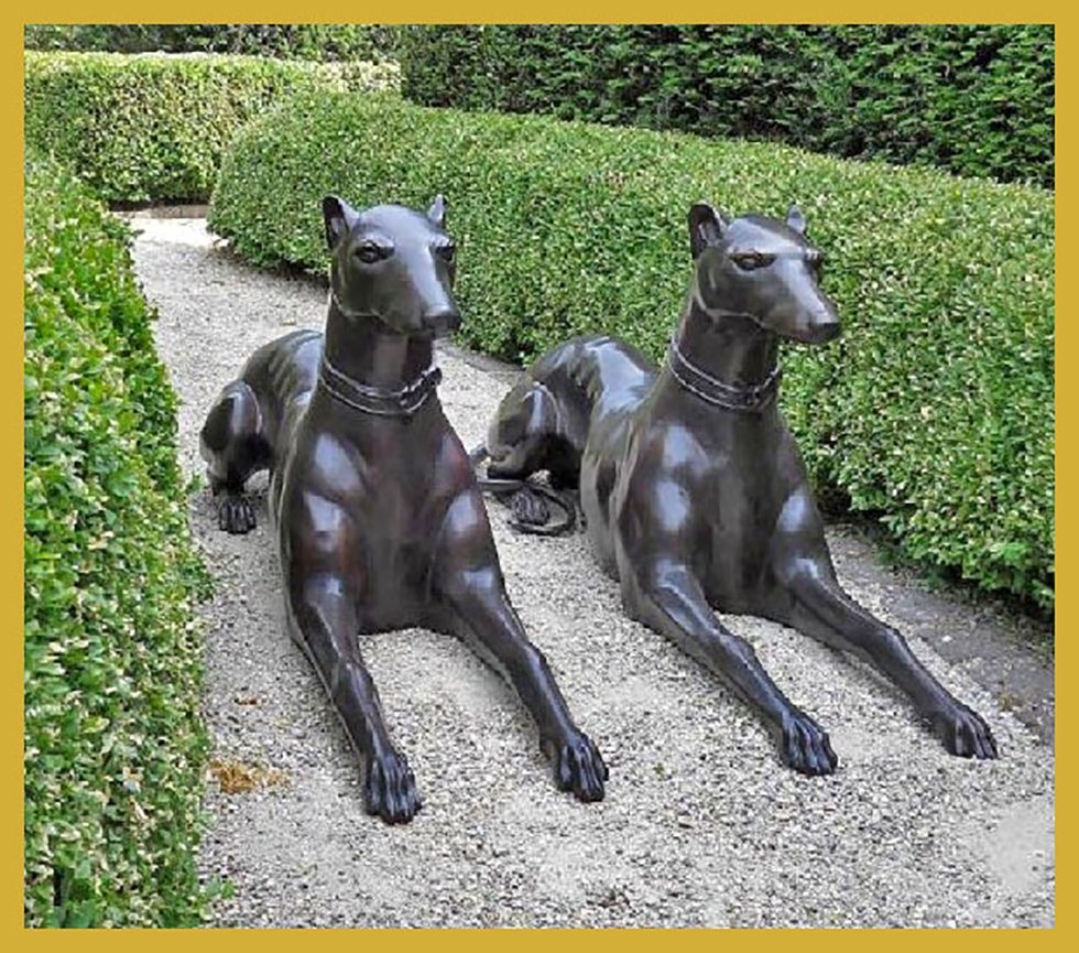 IDYL Gartenfigur IDYL Bronze-Skulptur Ein paar Hunde liegend, Bronze von IDYL