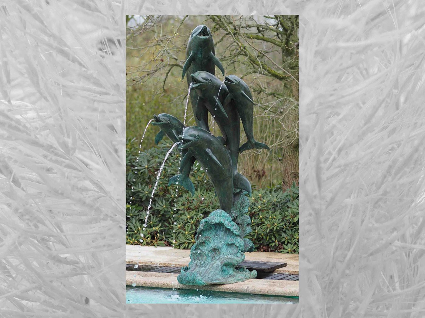 IDYL Gartenfigur IDYL Bronze-Skulptur Fünf Delphine wasserspeiend, Bronze von IDYL