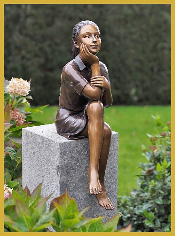 IDYL Gartenfigur IDYL Bronze-Skulptur Nachdenkendes Mädchen, Bronze – sehr robust – Langlebig – witterungsbeständig gegen Frost, Regen und UV-Strahlung. Die Modelle werden in Wachsausschmelzverfahren in Bronze gegossen und von Hand patiniert. IDYL Gartenfigur IDYL Bronze-Skulptur Nachdenkendes Mädchen, Bronze – sehr robust – Langlebig – witterungsbeständig gegen Frost, Regen und UV-Strahlung. Die Modelle werden in Wachsausschmelzverfahren in Bronze gegossen und von Hand patiniert. von IDYL