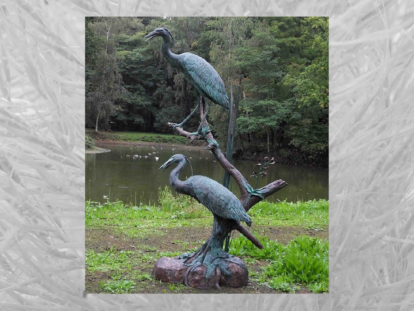 IDYL Gartenfigur IDYL Bronze-Skulptur Zwei Reiher, Bronze von IDYL