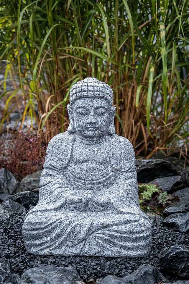 IDYL Gartenfigur IDYL Granit-Stein Figur Buddha, Granit – ein Naturprodukt – sehr robust – witterungsbeständig gegen Frost, Regen und UV-Strahlung. von IDYL