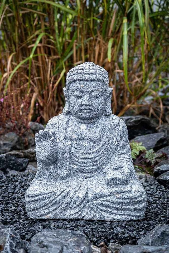 IDYL Gartenfigur IDYL Granit-Stein Figur Buddha, Granit – ein Naturprodukt – sehr robust – witterungsbeständig gegen Frost, Regen und UV-Strahlung. von IDYL