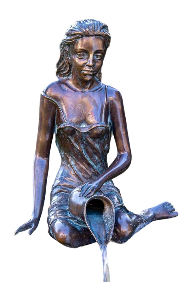IDYL Gartenfigur IDYL Rottenecker Bronze-Skulptur Elonie wasserspeiend, Bronze – sehr robust – Langlebig – witterungsbeständig von IDYL