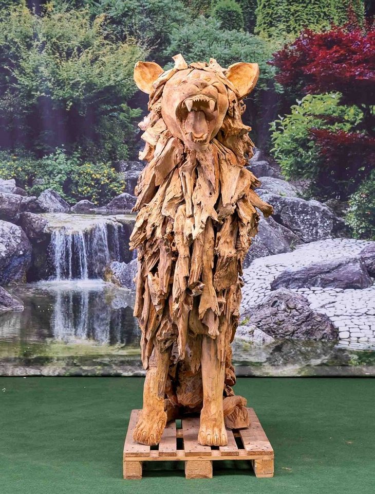 IDYL Gartenfigur IDYL Teak Holz Figur "Löwe sitzend groß", Wurzeln des Teakbaumes in mühseliger Handarbeit hergestellt IDYL Gartenfigur IDYL Teak Holz Figur "Löwe sitzend groß", Wurzeln des Teakbaumes in mühseliger Handarbeit hergestellt von IDYL