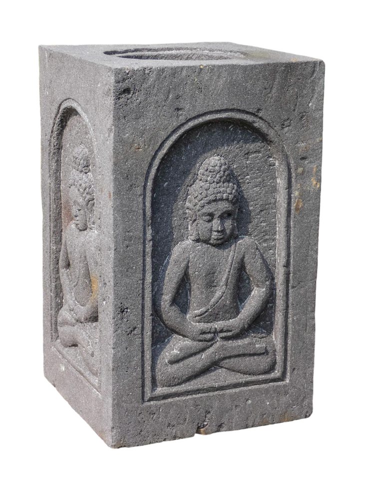 IDYL Gartenfigur Lava-Stein Becken 4-eckig "Wasserbecken mit Buddha`s", Lavastein – ein Naturprodukt mit leichten Einschüssen IDYL Gartenfigur Lava-Stein Becken 4-eckig "Wasserbecken mit Buddha`s", Lavastein – ein Naturprodukt mit leichten Einschüssen von IDYL