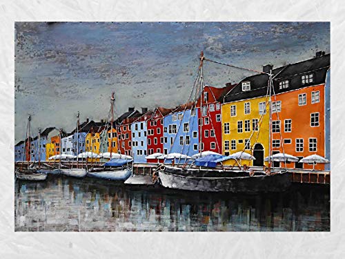 IDYL Metall-Bild mit 3D-Effekt | Moderne Kunst | Hafen Ambiente | Ankerplatz für Boote mit farbigen Häusern | 80 x 120 x 7 cm | Nr. 1626 IDYL Metall-Bild mit 3D-Effekt | Moderne Kunst | Hafen Ambiente | Ankerplatz für Boote mit farbigen Häusern | 80 x 120 x 7 cm | Nr. 1626 von IDYL
