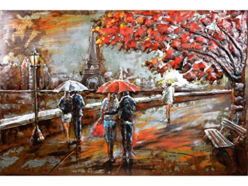 IDYL Metall-Bild mit 3D-Effekt | Moderne Kunst | Paris | 120 x 80 x 3 cm | Nr. 1365 von IDYL