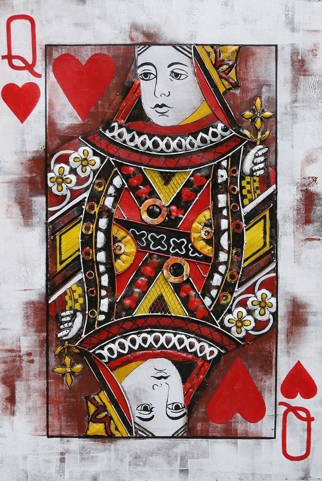 IDYL Metallbild Metallbild mit 3D-Effekt Motiv Queen of hearts von IDYL