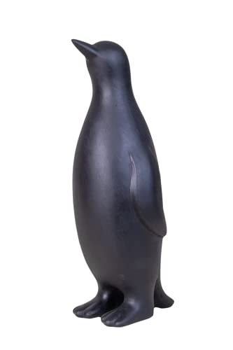 IDYL Moderne Skulptur Figur Sandsteinguss Pinguin | wetterfest | schwarz | 18x16x48 cm | Dekorationsfigur für jeden Wohnbereich und Garten von IDYL