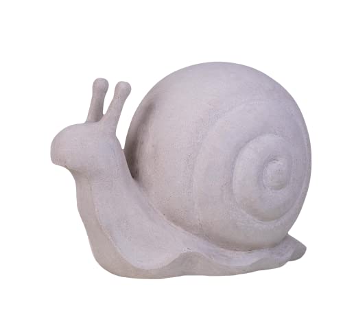 IDYL Moderne Skulptur Figur Sandsteinguss Schnecke | wetterfest | beige | 51x30x36 cm | Dekorationsfigur für jeden Wohnbereich und Garten von IDYL