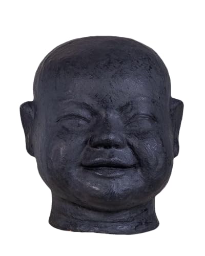 IDYL Moderne Skulptur Figur Terra Lachendes Baby | schwarz-matt | 20x18x21 cm | Dekoration für Wohnbereich von IDYL