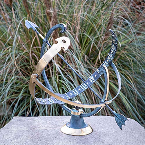 IDYL Outdoor Zeitmesser aus Bronze Sonnenuhr - hochwertig und auffällig | Nr. 0028 | Maße: 45 x 55 x 40 cm von IDYL