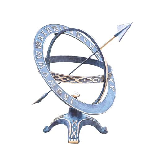 IDYL Outdoor Zeitmesser aus Bronze Sonnenuhr - hochwertig und auffällig | Nr. 0184 | Maße: 42 x 40 x 50 cm von IDYL