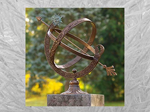 IDYL Outdoor Zeitmesser aus Bronze Sonnenuhr - hochwertig und auffällig | Nr. 0471 | Maße: 48 x 30 x 30 cm von IDYL