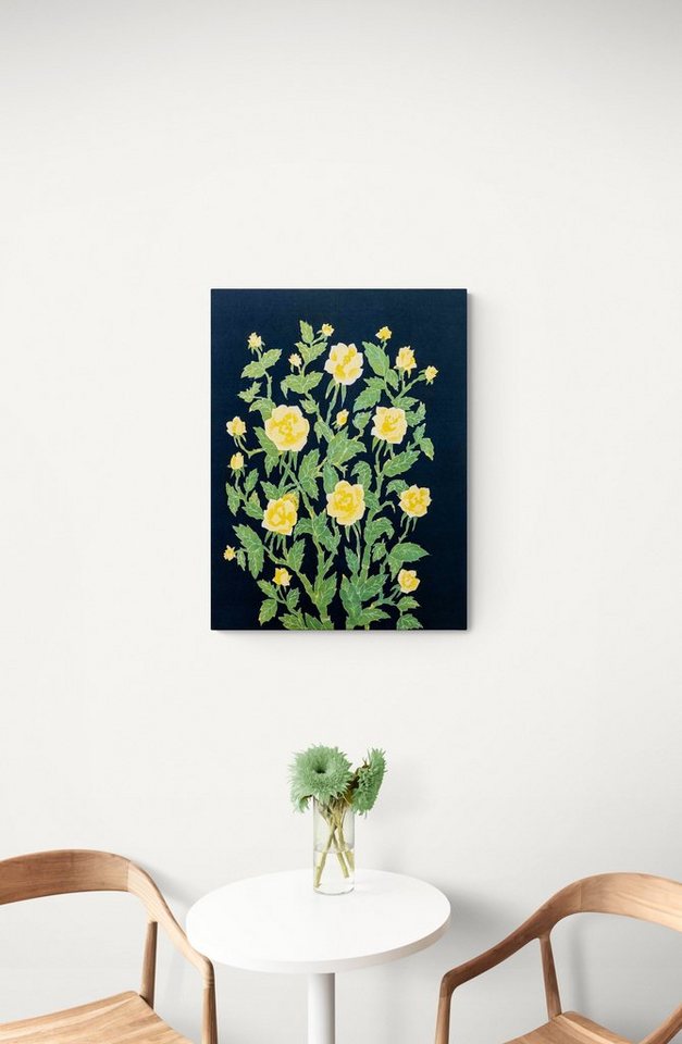 IDYL Wandbild IDYL Wandbild "Gelbe Rosen" von Balinesischem Künstler, Blumen (1 St), Von einem Balinesischem bekanntem Künstler gemalt von IDYL