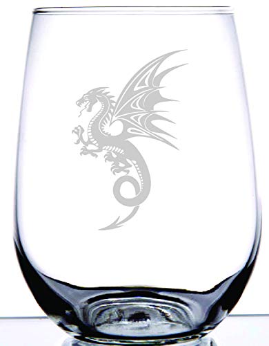 Game of Thrones inspirierter Drache | Professionell lasergraviert | 425 ml Weinglas ohne Stiel Game of Thrones inspirierter Drache | Professionell lasergraviert | 425 ml Weinglas ohne Stiel von IE Laserware