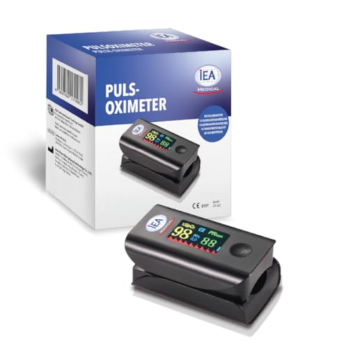 IEA Medical Pulsmesser, Pulsoximeter, Sauerstoffsättigung Messgerät, Finger-Pulsoximeter für Sauerstoffsättigung und Pulsfrequenz, Tragbares Oximeter für Erwachsene von IEA Medical