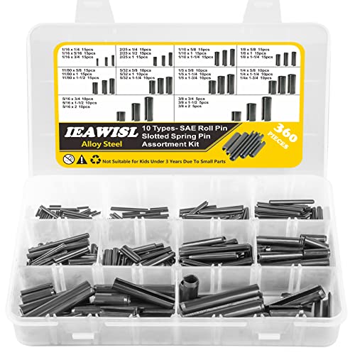 360 Stück Spannstift Hohlsplinte Sortiment Set, Hohl Federstifte, Hohlsplint Manganstahl Split Federdübel Spannstifte Sortiment Kit 10 Größen–M1.5 M2 M2.5 M3 M3.5 M4 M5 M6 M8 M9.5 360 Stück Spannstift Hohlsplinte Sortiment Set, Hohl Federstifte, Hohlsplint Manganstahl Split Federdübel Spannstifte Sortiment Kit 10 Größen–M1.5 M2 M2.5 M3 M3.5 M4 M5 M6 M8 M9.5 von IEAWISL