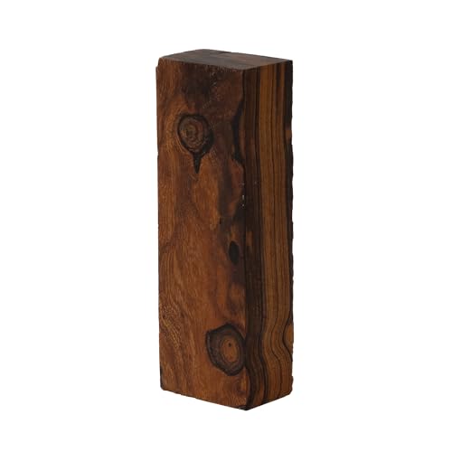 IECAP LLC 1 Stück Hartholz Eisenholz Rohlinge (Burl Ball Muster) Exotisches Holz - Schnitzholzfutter - Hartholz Holz - Naturholz für DIY Handwerk - Größe 5 1/8 x 1 3/4 x 1 1/4 Zoll von IECAP LLC
