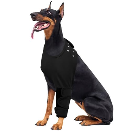 IECOii Dog Surgery Recovery Sleeve,Dog Knee Brace Leg Brace Sprain ACL CCL Arthritis Joint Care,Dog Recovery Suit,Dog Leg Wound Joint Protector to Prevent Licking Bite,Dog Elbow Protector,Black,XXXL von IECOii