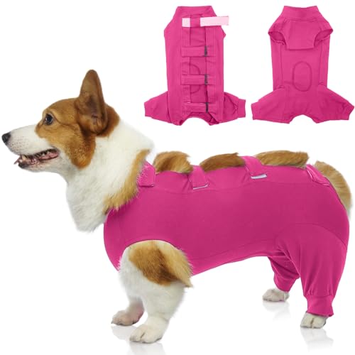 IECOii Wundschutzanzug für Hunde Nach Op - Hundebody Kastration Einstellbar Recovery Suit für Kleine Hunde, Bauchwunden und Hinterbeine Leckschutz, Small-Rosered IECOii Wundschutzanzug für Hunde Nach Op - Hundebody Kastration Einstellbar Recovery Suit für Kleine Hunde, Bauchwunden und Hinterbeine Leckschutz, Small-Rosered von IECOii