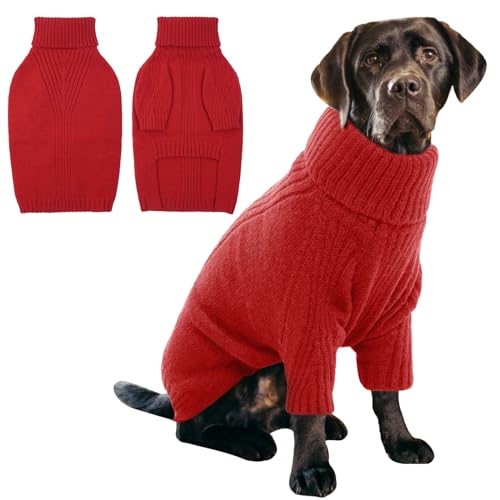 IECOii Hundepullover, Warmer Rollkragen Sweater für Kleine, Mittelgroße und Große Hunde, Winter Hundebekleidung für Katzen, Chihuahua, Französische Bulldogge, Labrador von IECOii