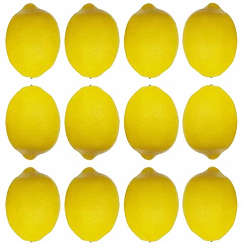 IEEDFJKK 12 teiliges künstliches Zitronen Set zum Basteln, simuliertes Modell, Requisiten, künstliche Früchte, Wohnzimmer, Hochzeiten, Herzstück Ornamente von IEEDFJKK