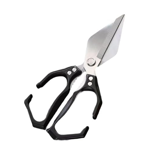 IEEDFJKK Hochleistungs Edelstahlschere, scharfe Geflügelschere, Geflügelschere, Schneide Edelstahl Küchenschere mit robuster Schere, Schwarz von IEEDFJKK