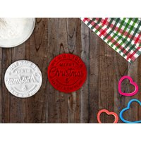 Frohe Weihnachten Und Glückliches Neues Jahr Cookie Stempel Fondant Embosser Cupcake Topper Lebkuchen Keks Cutter Set Geschenk von IEFDesign