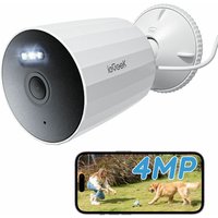 4MP wlan Überwachungskamera Aussen mit Spotlights Farbiger Nachtsicht 2,4 GHz WiFi ip Kamera Outdoor Zwei-Wege-Audio - white - Iegeek von IEGEEK