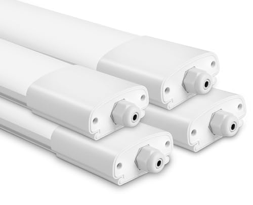 IEGLED 4er Pack LED Feuchtraumleuchte 120CM, 36W 4000LM LED Deckenlampe 4000K Neutralweiß, Lampe Feuchtraumlampe IP65, Röhre 120CM als Wannenleuchte, Schlafzimmerlampe von IEGLED