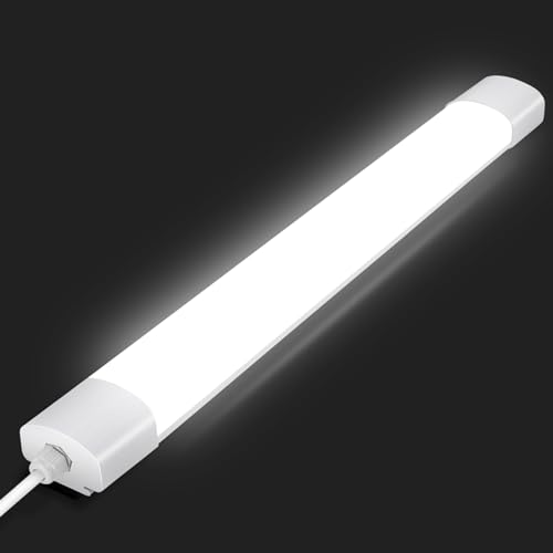 IEGLED LED Feuchtraumleuchte 150CM, Deckenleuchte LED Röhre 45W 5000LM,IP65 LED Kellerleuchte,Wasserfest Feuchtraumlampe Wannenleuchte für Keller Werkstatt Garage Küche Bad Büro,Neutralweiß,4000K von IEGLED