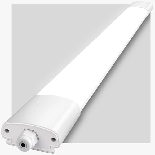 IEGLED LED Röhre 150cm, 45W 5000LM Feuchtraumleuchte, 4000K Neutralweiß Deckenlampe mit Wasserfest IP65, LED Feuchtraumlampe als Küchenlampe, Kellerlampe, Werkstattlampe, Garagelampe von IEGLED