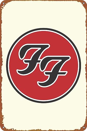 Foo Fighter Musikposter Retro Blechschild Wandkunst Dekor Metallschild Dekoration Schild 20,3 x 30,5 cm von IEITB