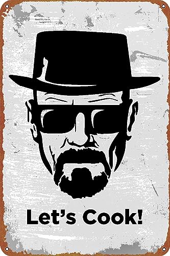Heisenberg Filmposter "Lets Cook", Metall-Blechschild, Wanddekoration, Retro-Kunst-Dekor, Metallschild, Kunst, 20,3 x 30,5 cm von IEITB