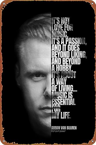IEITB Armin van Buuren Musikposter, Retro-Blechschild, Wanddekoration, Metallschild, Dekoration, 20,3 x 30,5 cm von IEITB