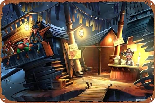 IEITB Videospiel Monkey Island 2: Lechuck's Revenge Poster Vintage niedliches Metallschild Geschenk Retro Neuheit Cafe Store Garage Blechschilder 20,3 x 30,5 cm von IEITB