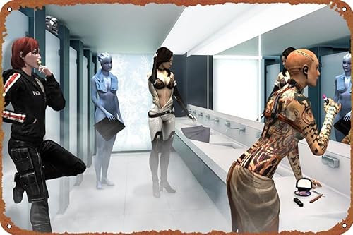 Jack Legion Liara T'soni Miranda Lawson Mass Effect Videospiel Lustiges Blechschild Spiel Poster Vintage Niedliches Metallschild Geschenk Retro Neuheit Cafe Store Garage Blechschilder 20,3 x 30,5 cm von IEITB