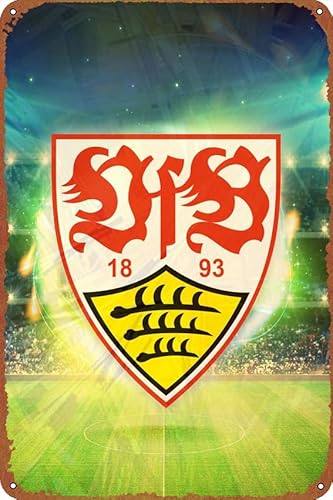 VfB Stuttgart Professionelles Blechposter, ideale Wanddekoration für Bars, Cafés, Büros, Restaurants, Häuser, Gärten, Geschäfte, Clubs, 30,5 x 20,3 cm von IEITB