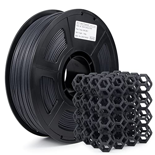 IEMAI ASA Kohlefaser Filament 1,75 mm, Carbon Fiber Filament mit 20% Kohlefaser, Matt Schwarz 1Kg Spule von IEMAI