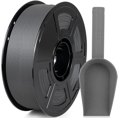 IEMAI Glasfaserverstärktes ABS Filament 1.75mm 1Kg, Grau PETG GF 3D Drucker Filament, Hohe Schlagzähigkeit, Haltbarkeit, Steifigkeit, Passend für die meisten FDM 3D Drucker von IEMAI