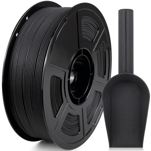 IEMAI Glasfaserverstärktes ABS Filament 1.75mm 1Kg, Schwarz PETG GF 3D Drucker Filament, Hohe Schlagzähigkeit, Haltbarkeit, Steifigkeit, Passend für die meisten FDM 3D Drucker von IEMAI