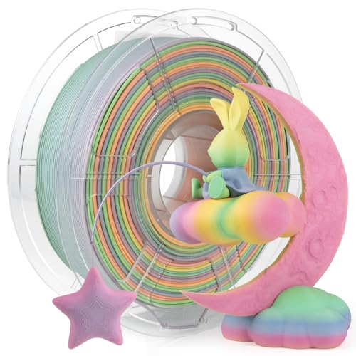 IEMAI Hohe Geschwindigkeit Regenbogen Matte PLA+ Filament, High Speed 3D Drucker Filament, Mehrfarbig Filament Matte PLA+ 1.75mm, Maßgenauigkeit +/- 0,02 mm, 1Kg Spool von IEMAI