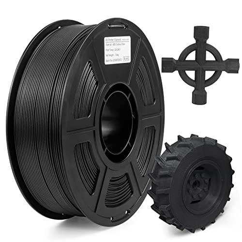 IEMAI Kohlefaser-ABS-Filament, ABS-Filament, 1,75 mm, technisches 3D-Drucker-Filament, ABS-Filament gefüllt, 20 % Kohlefaser, 3D-Druck-Filament, 1 kg Spule, schwarz von IEMAI