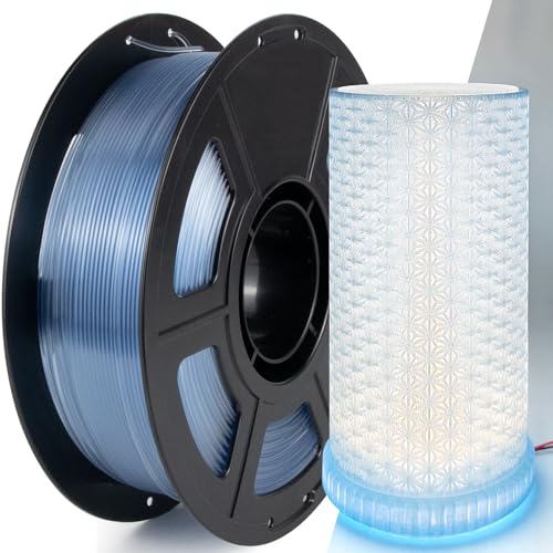 IEMAI PETG Filament 1.75mm, Transparent PETG Hellblau 1Kg, High Speed 3D Drucker Filament, Maßgenauigkeit +/- 0,02 mm, Geeignet für den Druck von Lampenschirmen Dekorationen von IEMAI