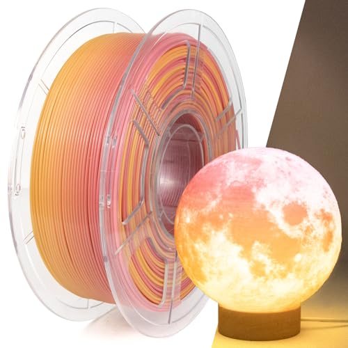 IEMAI PETG Filament, durchscheinendes PETG 3D-Drucker-Filament, Farbverlauf PETG Rosa Gelb, PETG 1 kg, Hochgeschwindigkeits-PETG-Filament 1,75 mm, Maßgenauigkeit +/- 0,02 mm von IEMAI
