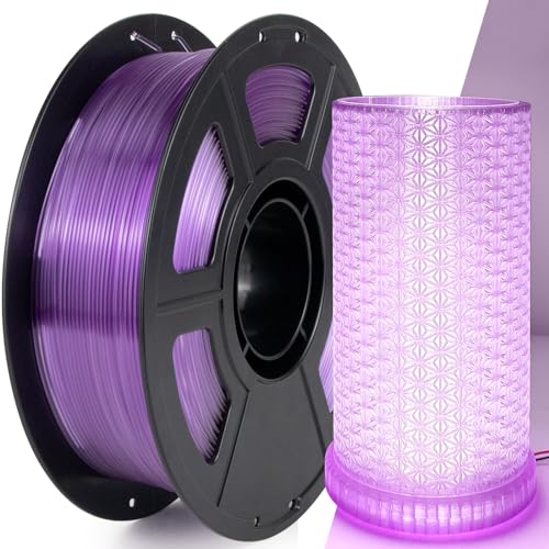 IEMAI PETG Filament 1.75mm, Transparent PETG Hellviolett 1Kg, High Speed 3D Drucker Filament, Maßgenauigkeit +/- 0,02 mm, Geeignet für den Druck von Lampenschirmen Dekorationen von IEMAI